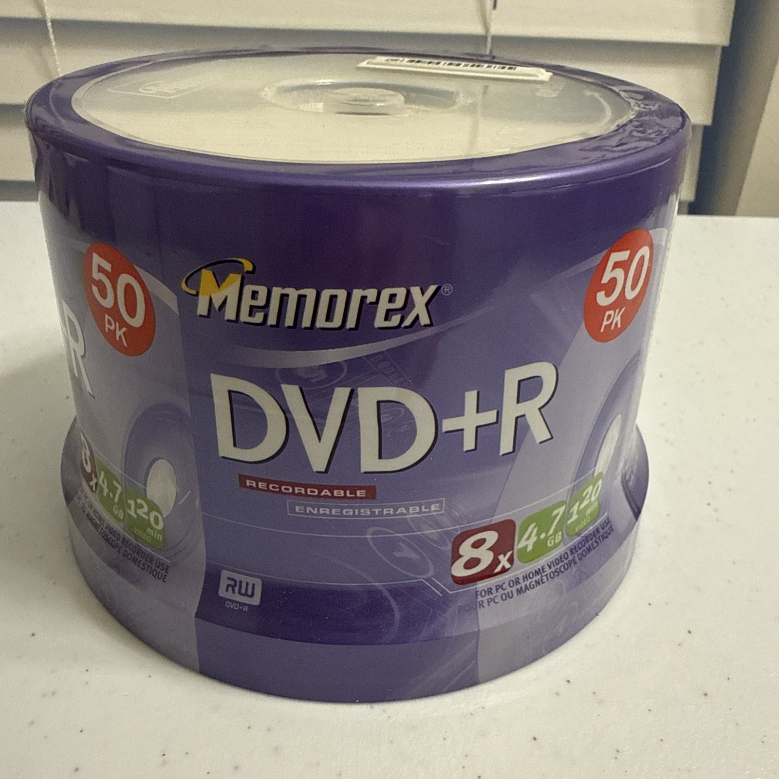 Memorex DVD+R 50 Pack Spindle 8x 4.7GB New in Sealed Pack