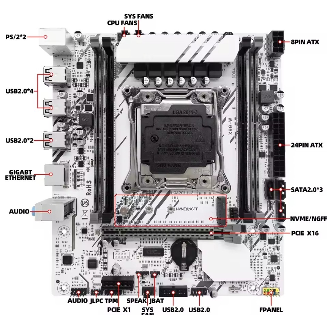 X99 Mainboard + E5 2666 V3 CPU X99 Gaming-Mainboard LGA 2011-3 DDR4