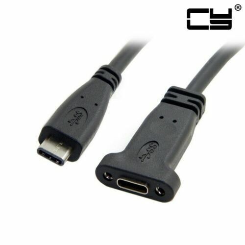 Xiwai USB-C 3.1 Type C Male to Female Extension Data Cable with Mount Screw Hole