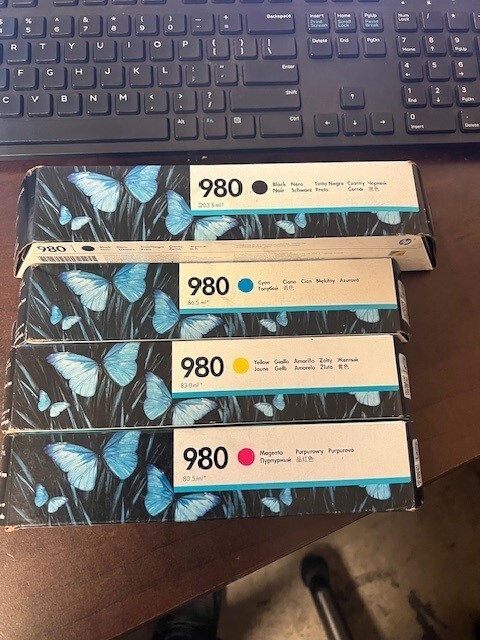 New Genuine HP 980 FULL SET CMYK D8J07A D8J08A D8J09AG D8J10A - 2017 EXP