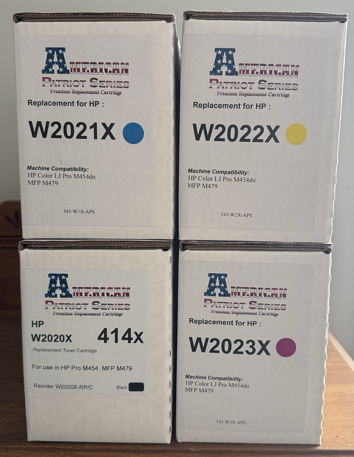 American Patriot Series 414x Toner Set -  Replacement NIB - 4 Colors