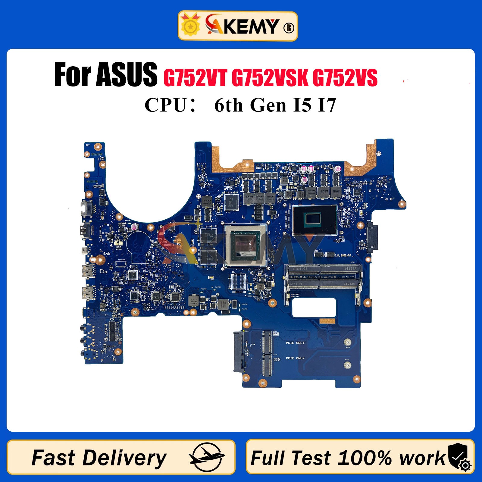 G752VT Motherboard For ASUS G752VSK G752VS GL752VW GL752VL Mainboard W/CPU