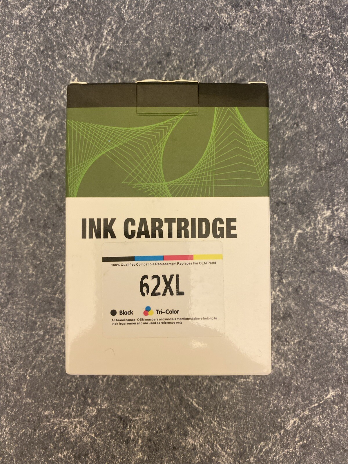 2 Pack (Black & Tri) Palmtree Compatible Ink Cartridges Replacement for HP 62XL