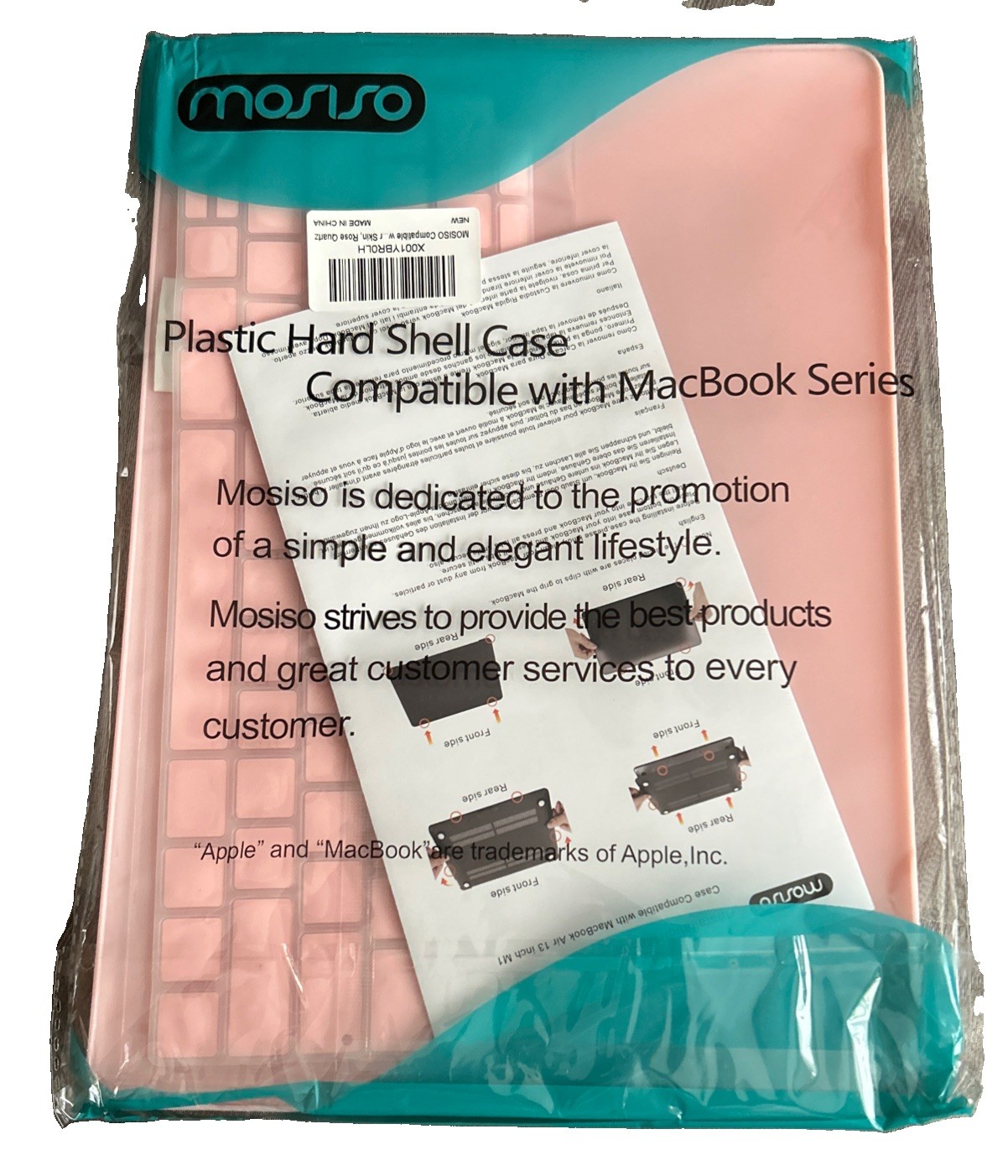 MacBook Mosiso Plastic Hard Shell Case Pink 13.5" x 9.5" NEW NIP