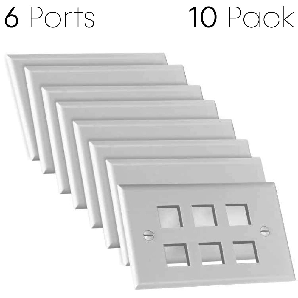 Keystone Wall Plate Single-Gang Keystone Jack Wallplate Snap-In Compatible White