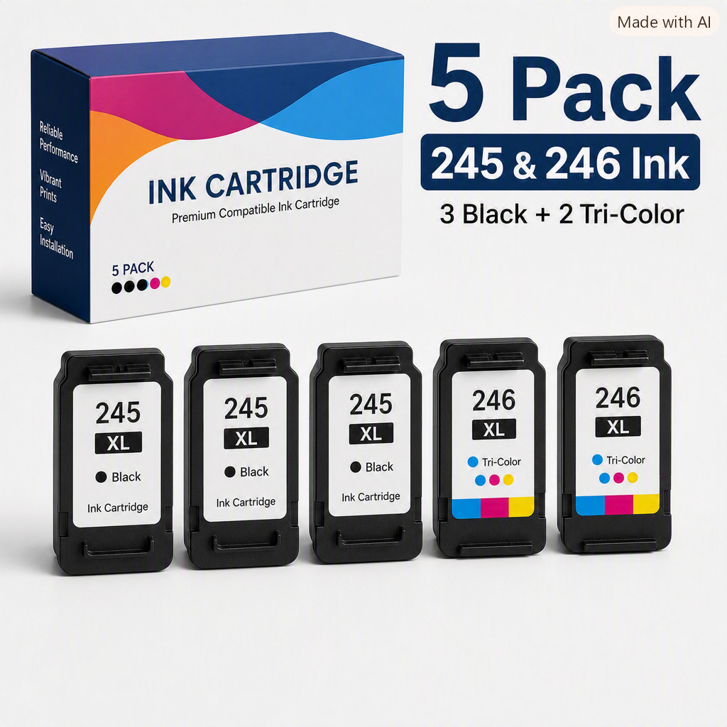 PG-245XL CL-246XL Ink Cartridge for Canon 245 246 Pixma MG2522 TS3122 TR4520 5PK