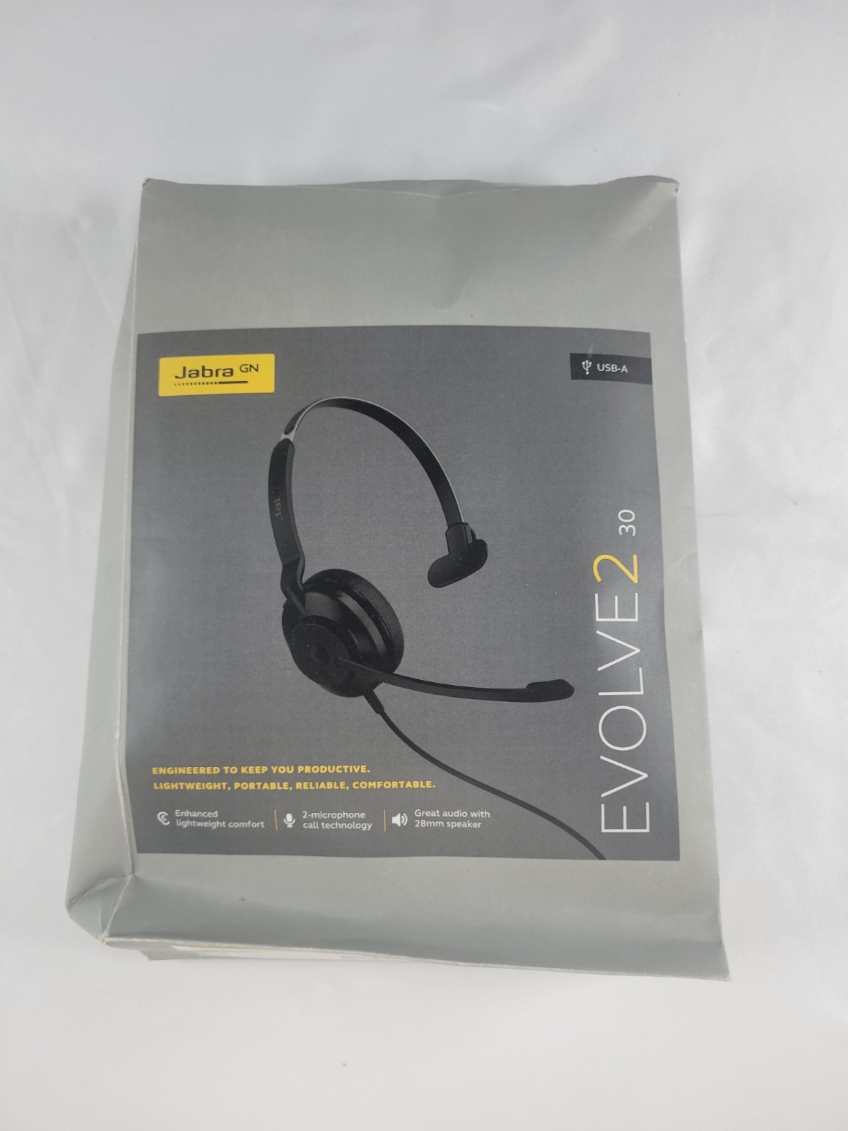 Jabra Evolve2 30 SE MS Mono USB-C Wired Headset Noise Cancelling Mic Tested
