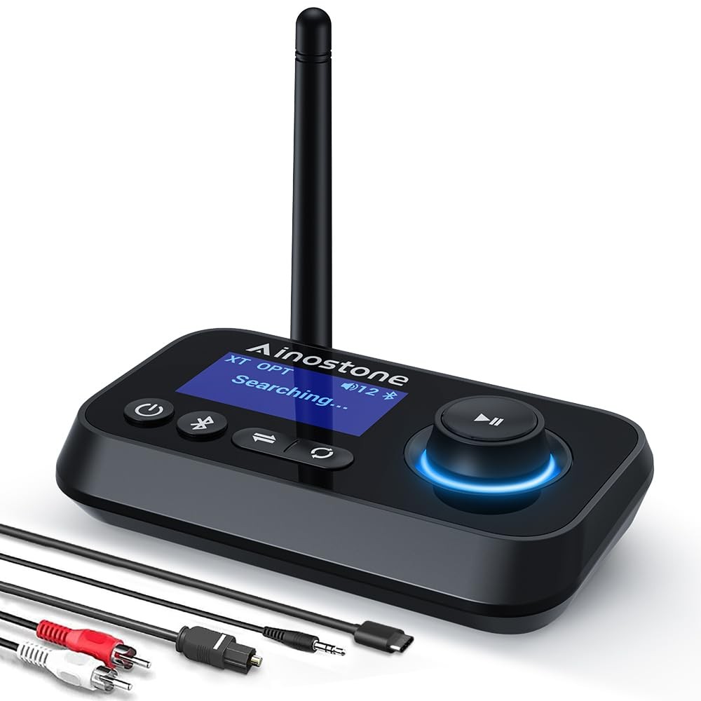 Bluetooth Transmitter Receiver 3-in-1 Bluetooth 5.3 Audio Adapter for 2 Headp...
