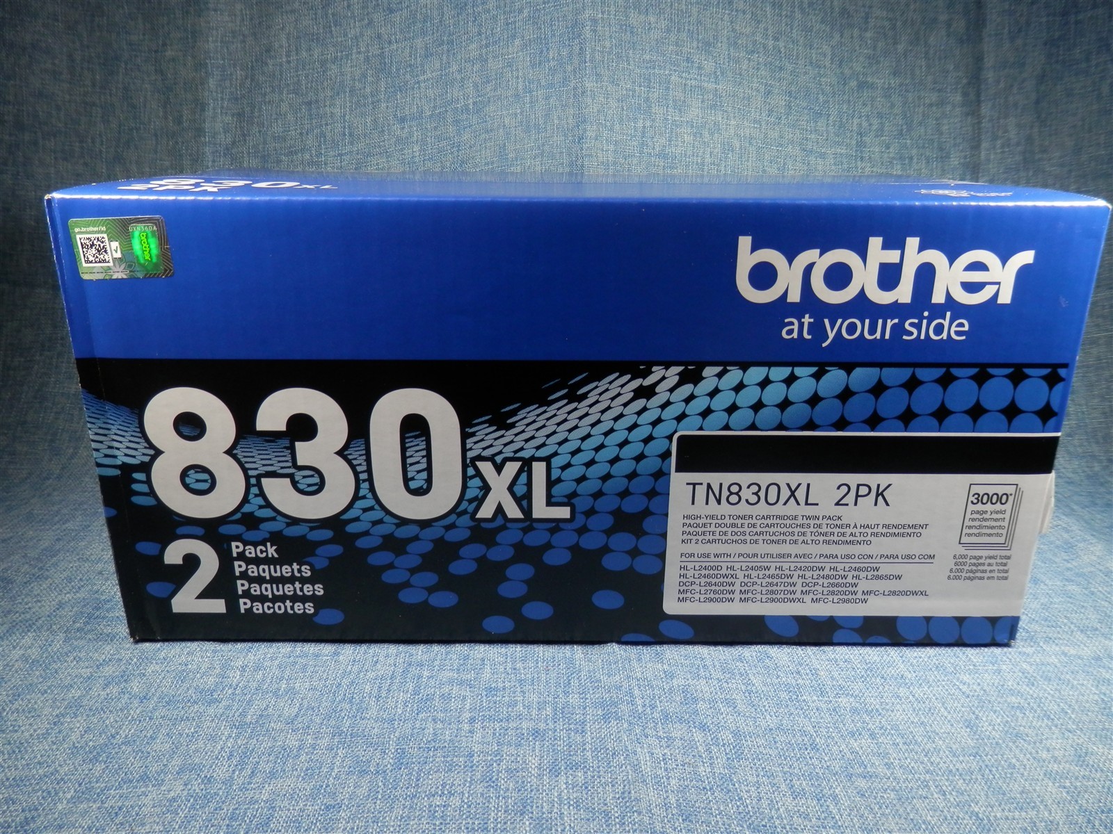 Genuine Brother TN830XL 2PK Black Toner Cartridge TN-830XL High Yield OEM - NEW