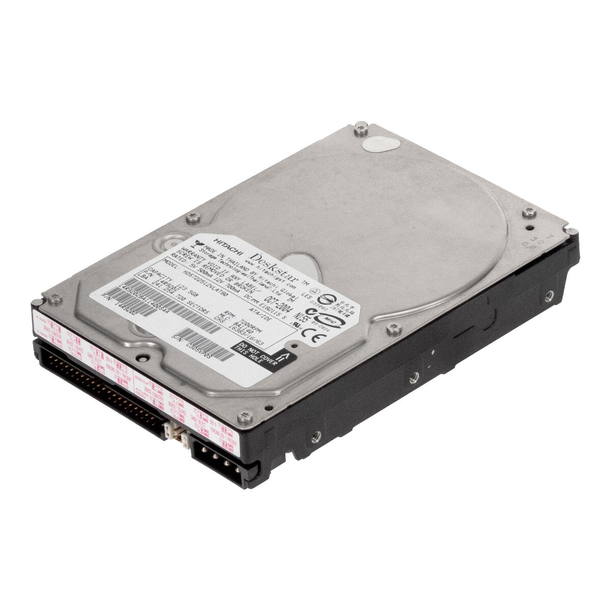 Hard Drive HITACHI Deskstar 7K250 HDS722512VLAT80 123.5GB 7.2K 8MB ATA 3.5'