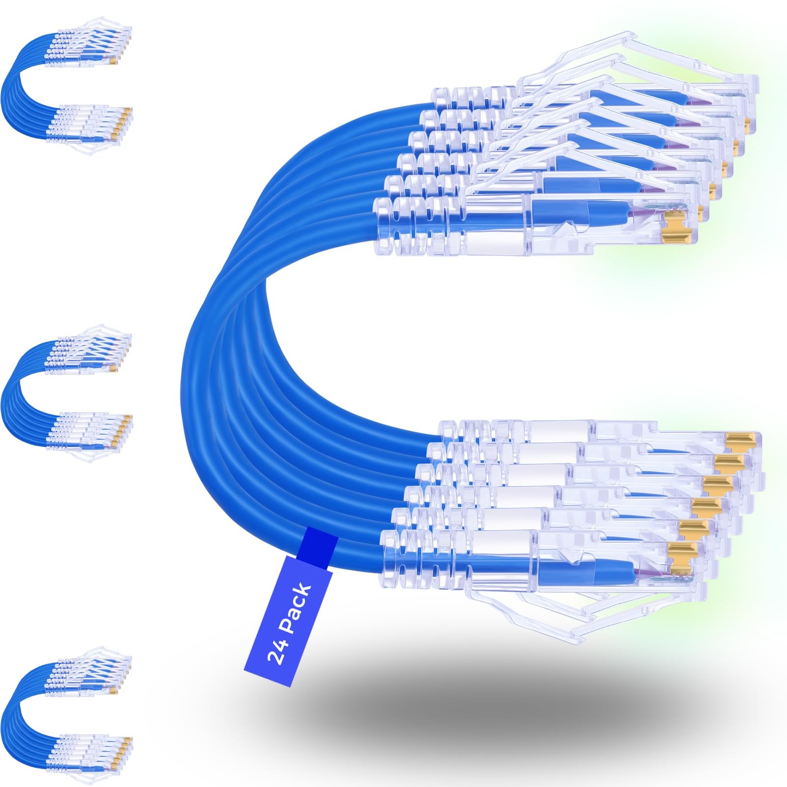 Rapink Patch Cables Cat6/ Cat6a 1ft 24 Pack Slim, Cat6a Ethernet Patch Cable ...