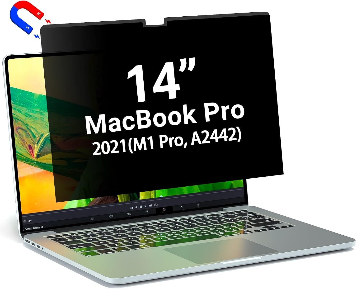 Privacy Screen for Macbook Pro 14 Inch (2021-2025) Magnetic Protector Anti Finge