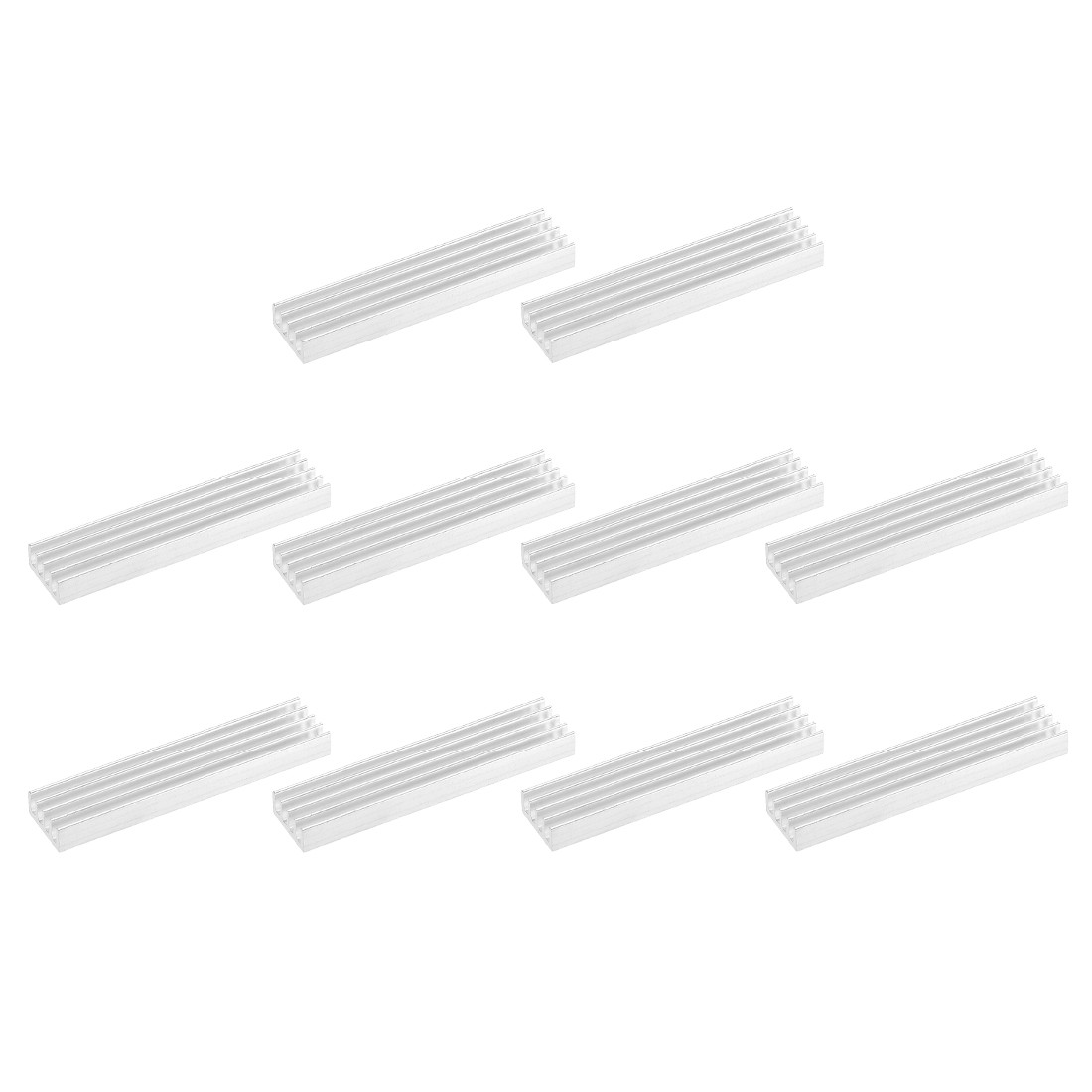 Electronics Cooler Heatsink for MOS GPU IC Chip Silver 50 x 11 x 5 mm 10pcs