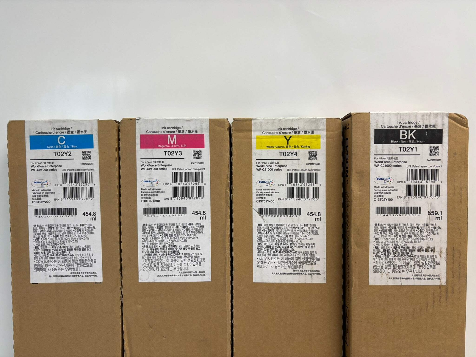 4 OEM Epson WF-C21000 CMYK Inks T02Y1,T02Y2,T02Y3,T02Y4 EXP: 2022-2023
