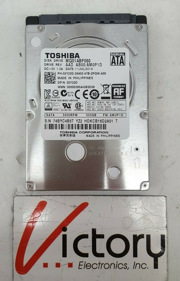 Used Toshiba (MQ01ABF050) 500GB Hard Drive - Ultra Thin 7mm Sata