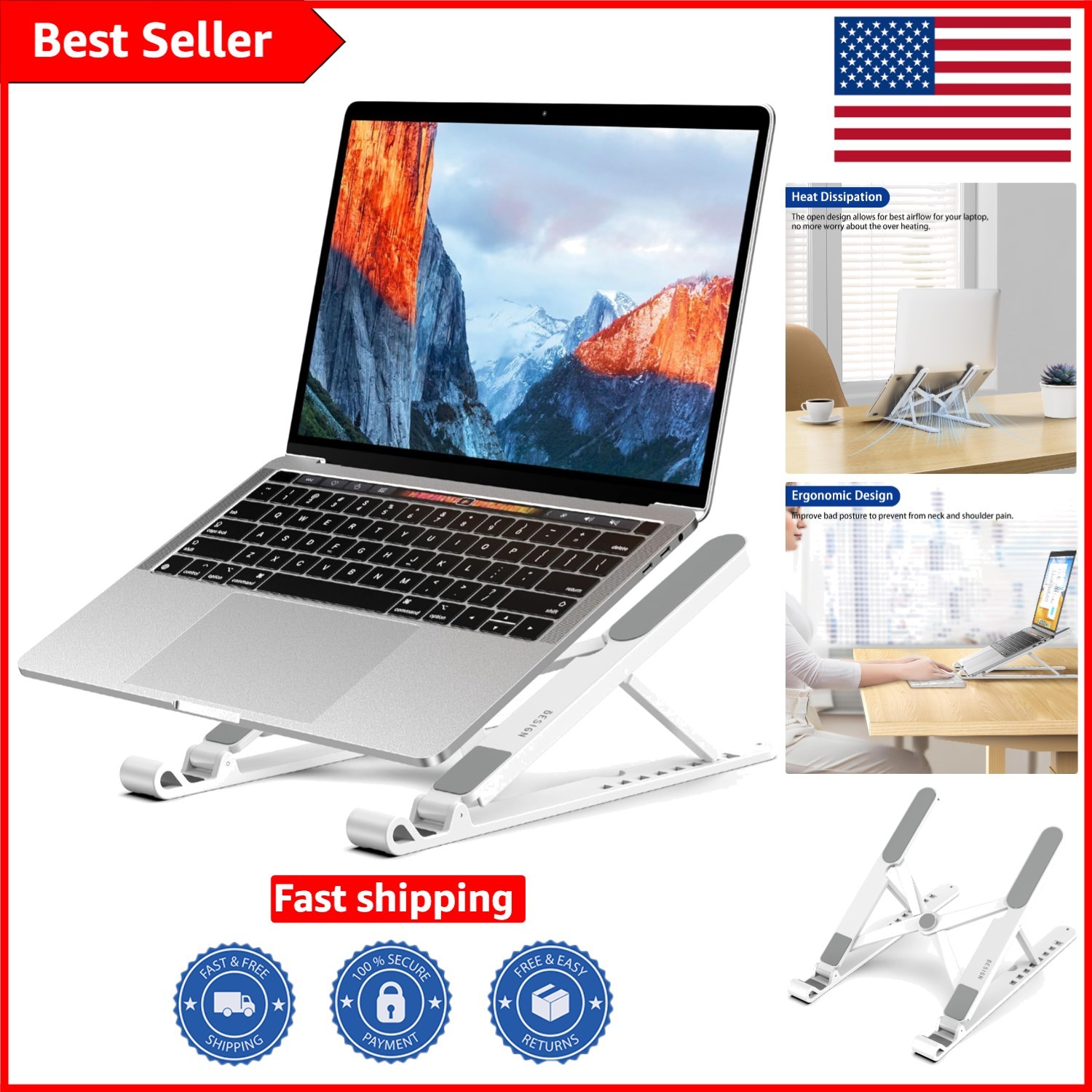 LS01 Pro Ergonomic Laptop Stand: Foldable, Adjustable, & Minimalist Design