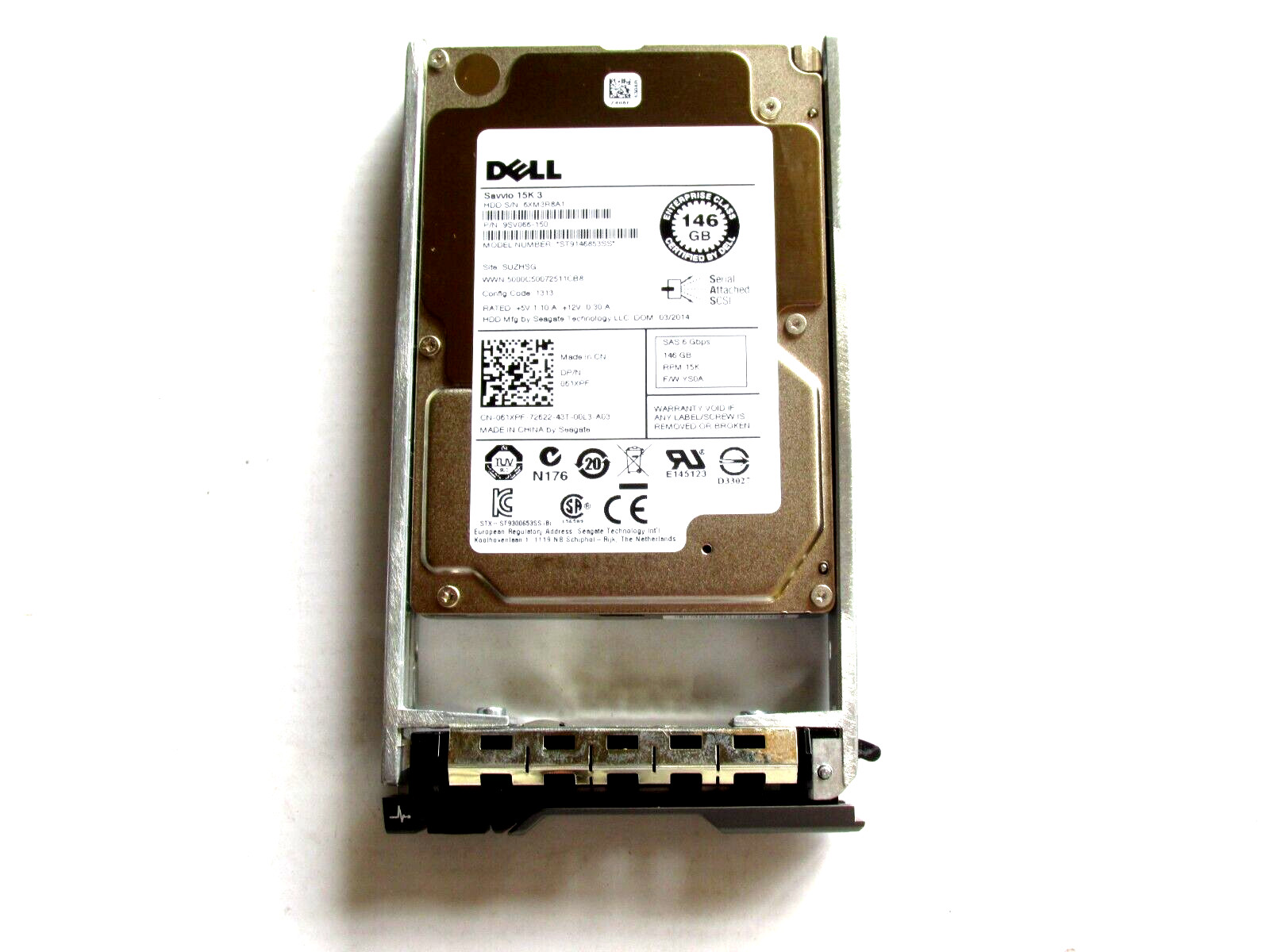 Dell OEM Savvio 15K.3 HDD Harddrive 146GB SAS 6 Gbps 15K RPM 61XPF