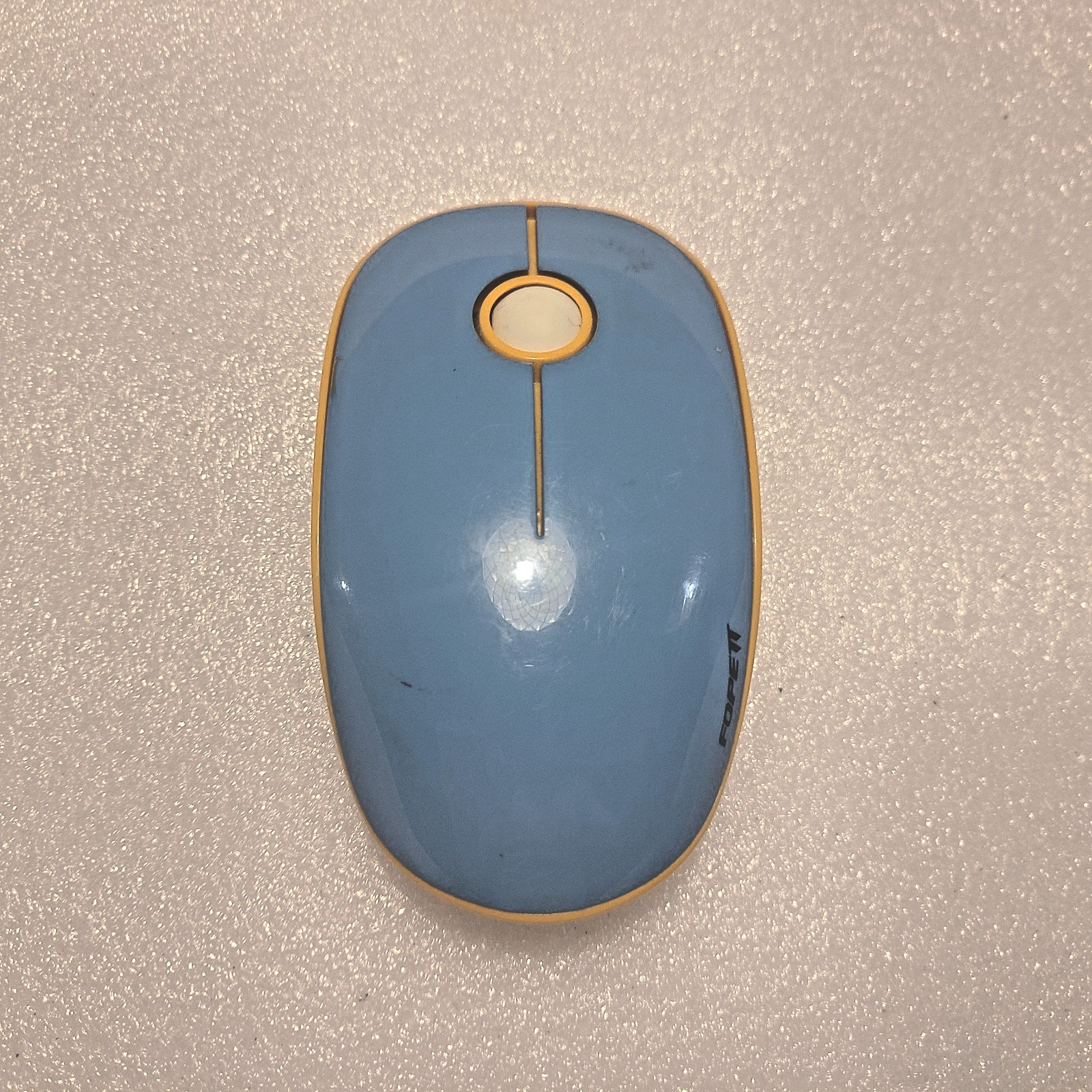 FOPETT EK2030 2.4G Wireless Mouse Blue/Yellow Optical PC/Mac Laptop Powers On