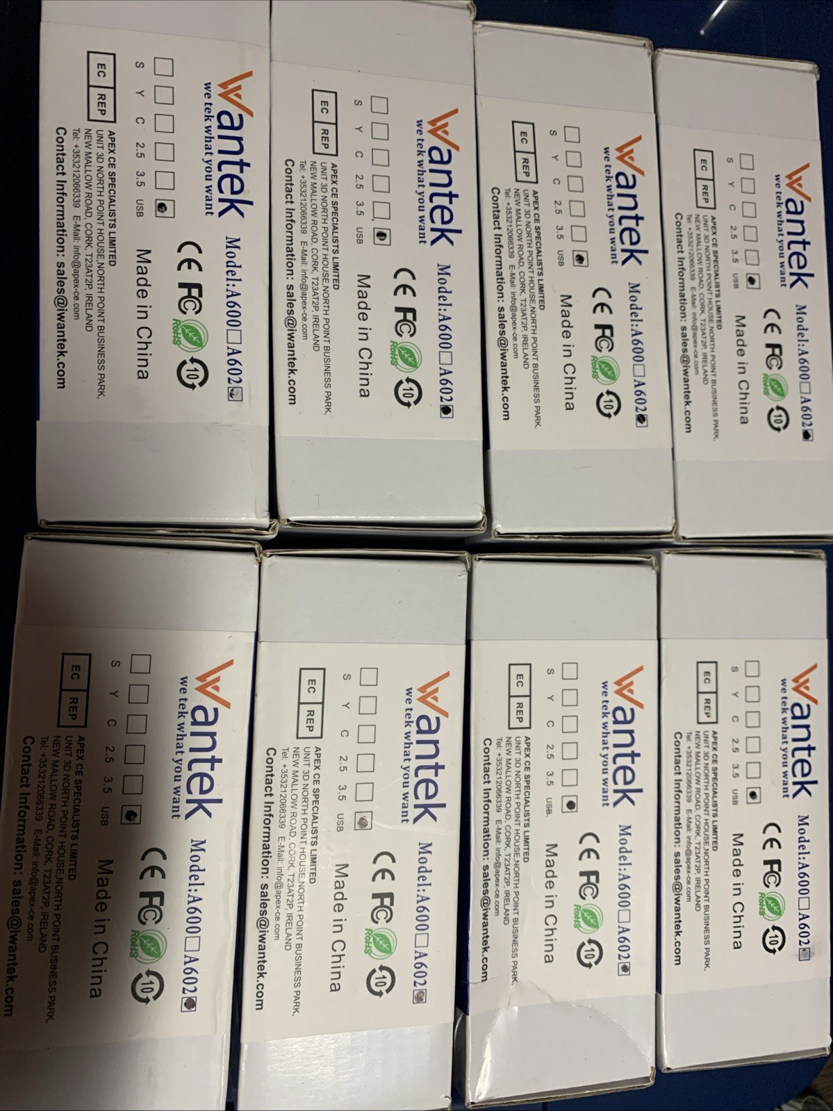 Wantek A602F USB-C Wired Mono Headset Noise Canceling Mic New Sealed LOT OF 8