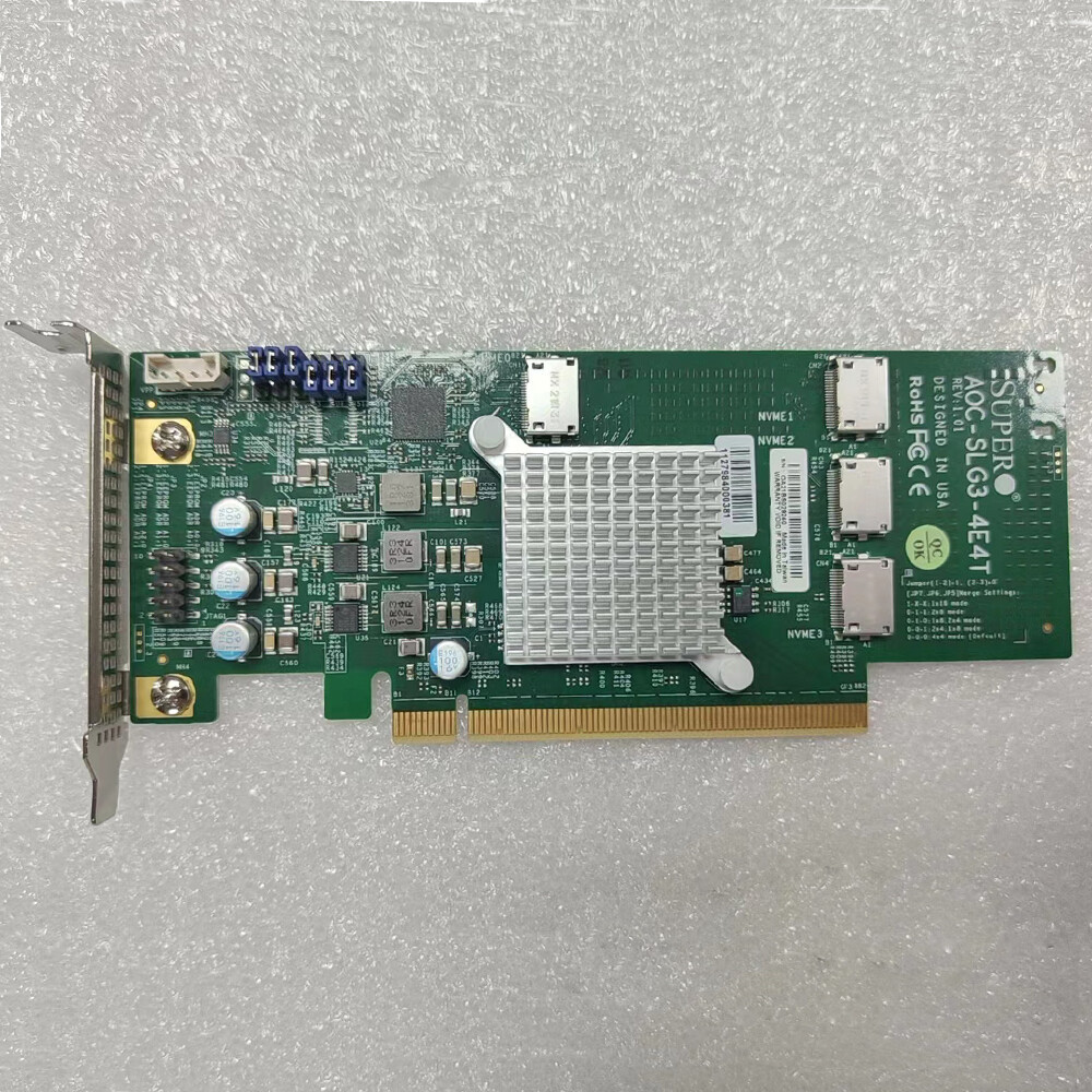 For Supermicro AOC-SLG3-4E4T Quad-Port Gen 3 Internal NVMe Host Bus Adapter Card