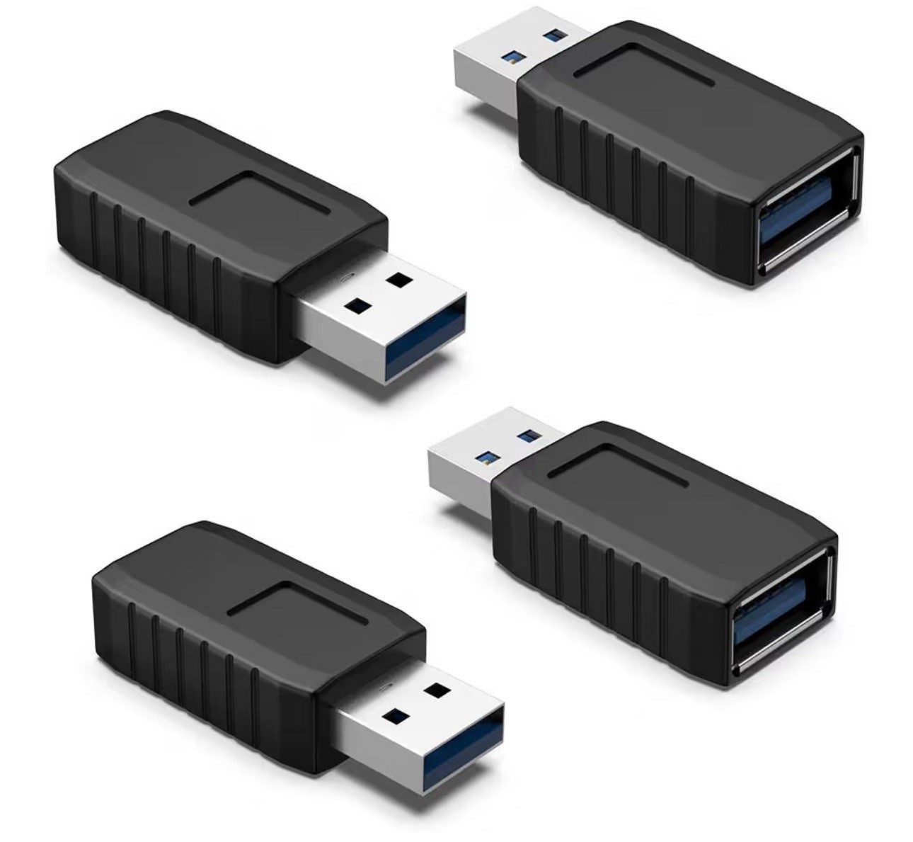 ELUTENG Male-Female USB Coupler 4 Pcs USB 3.0 Type A Adapter, 5 Gbps Super Speed