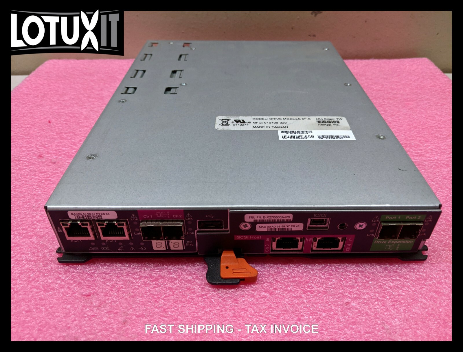 NetApp E-X270800A-R6 E2700A 10Gb iSCSI 8GB Controller DE6600 E2760 111-02547