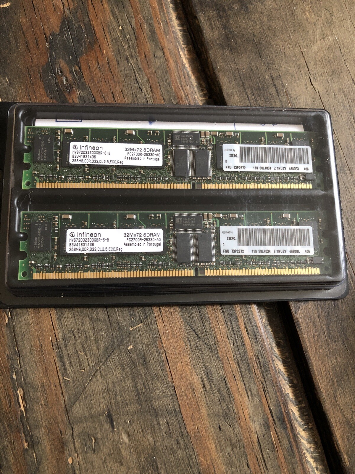 2X Infineon 32Mx72 SD RAM 256MB HYS72D32300GBR-6-B NEW SEALED PACKAGE IBM