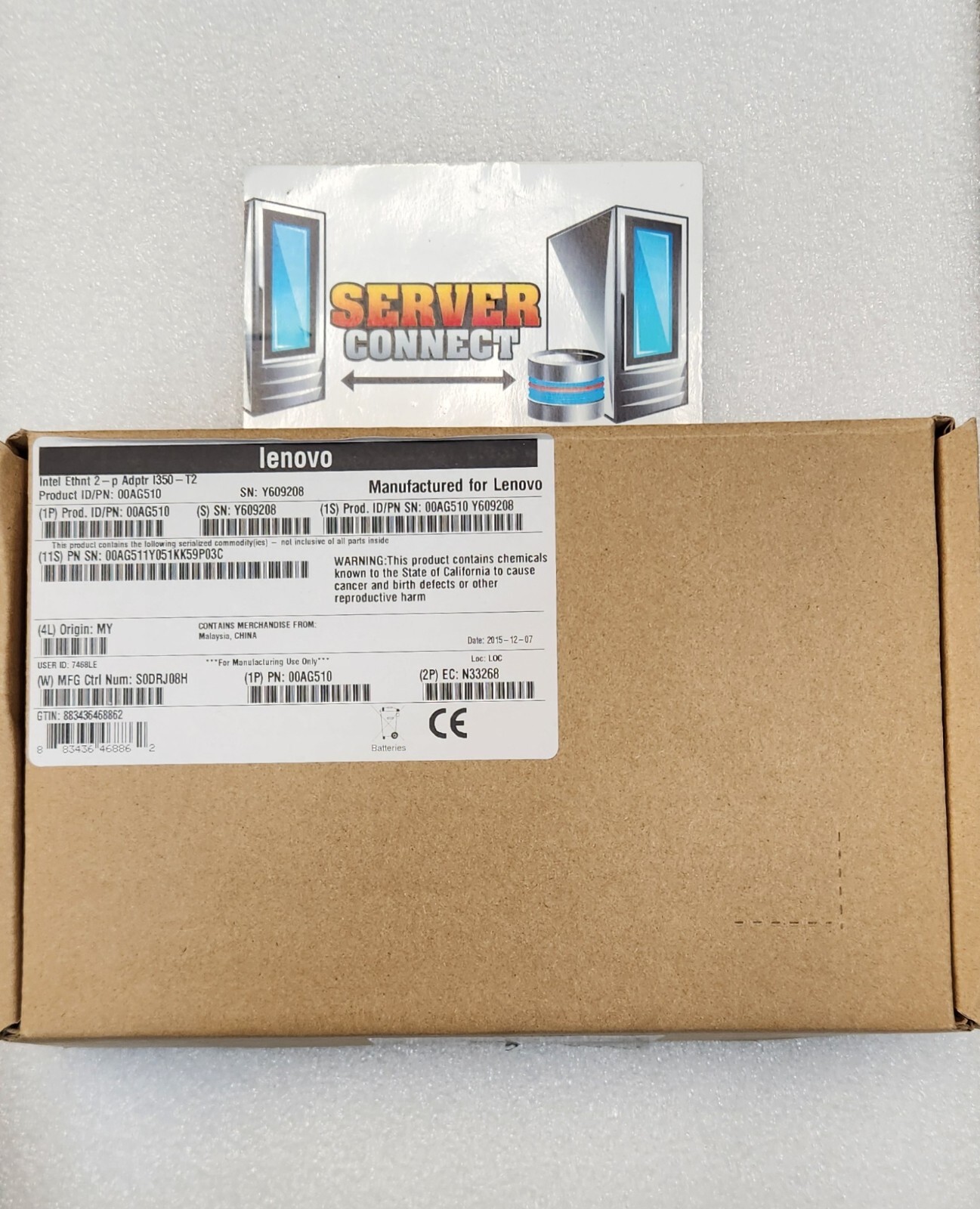 00AG510 IBM - Intel I350-T2 2XGBE BaseT Ethernet Adapter  / 00AG512