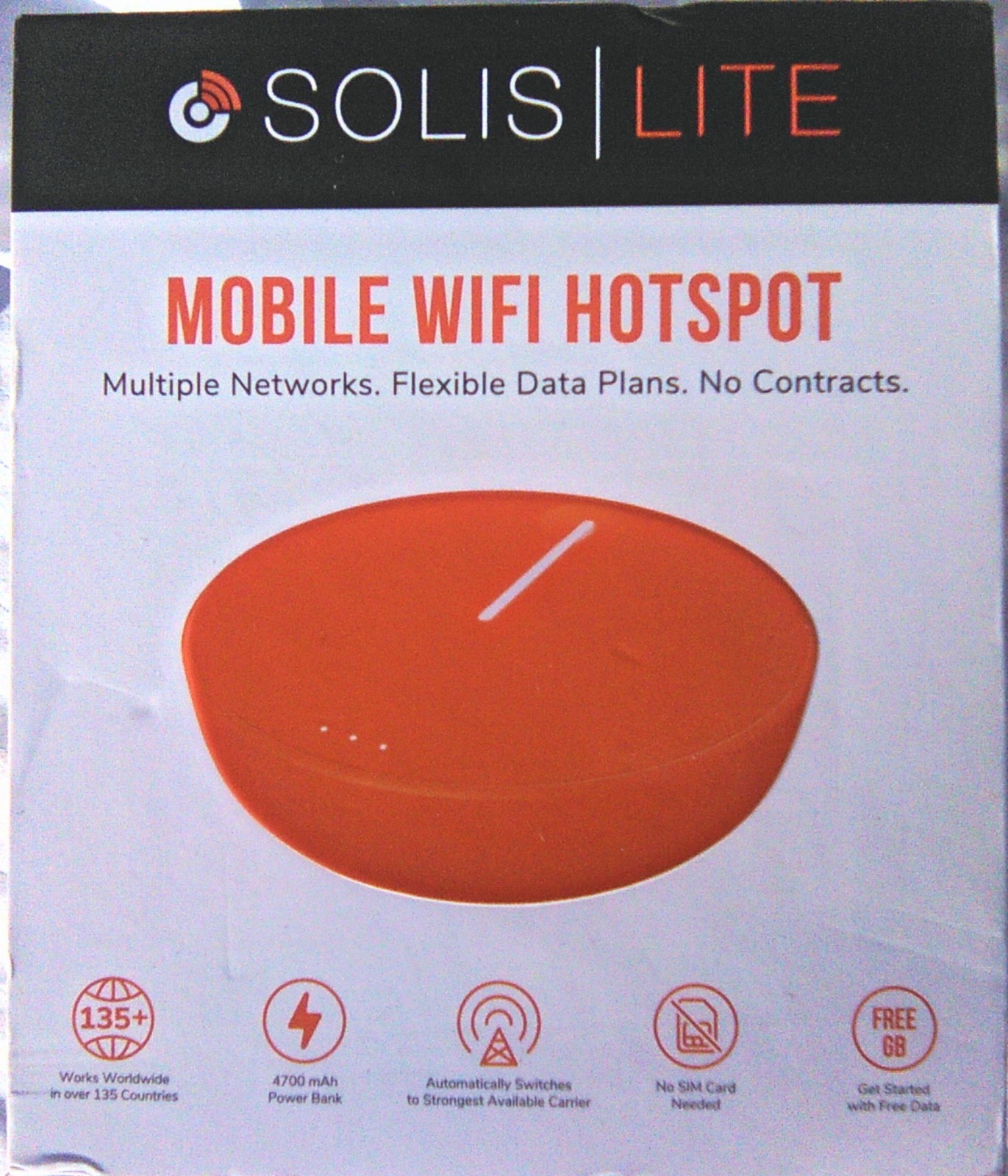 NEW SEALED SIMO SOLIS LITE 4G LTE WIFI MOBILE HOTSPOT, LOCAL/INTERNATIONAL COVER