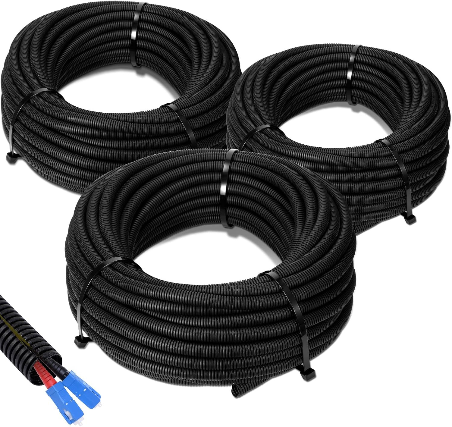 1/4", 1/2", 3/8" X 25ft Split Wire Loom Tubing, Cord Protector