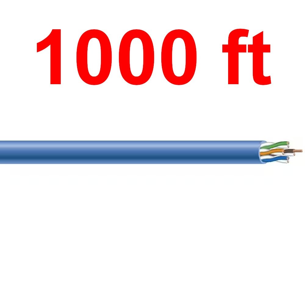 SOUTHWIRE 1000 ft. Blue 24/4 CAT5e CMP (Plenum) Data Cable in Wooden Reel