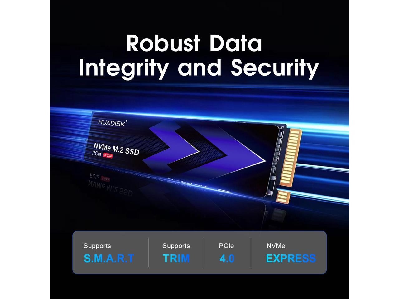 2TB TLC NVMe SSD, M.2 2280 PCIe Gen4x4 Internal Solid State Drive, Read HUADISK