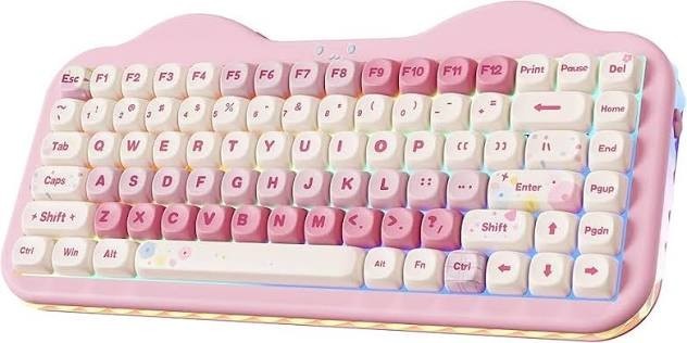 YUNZII C75 Wireless Mechanical Keyboard Pink Milk V2 Switch RGB 75% Hot Swap