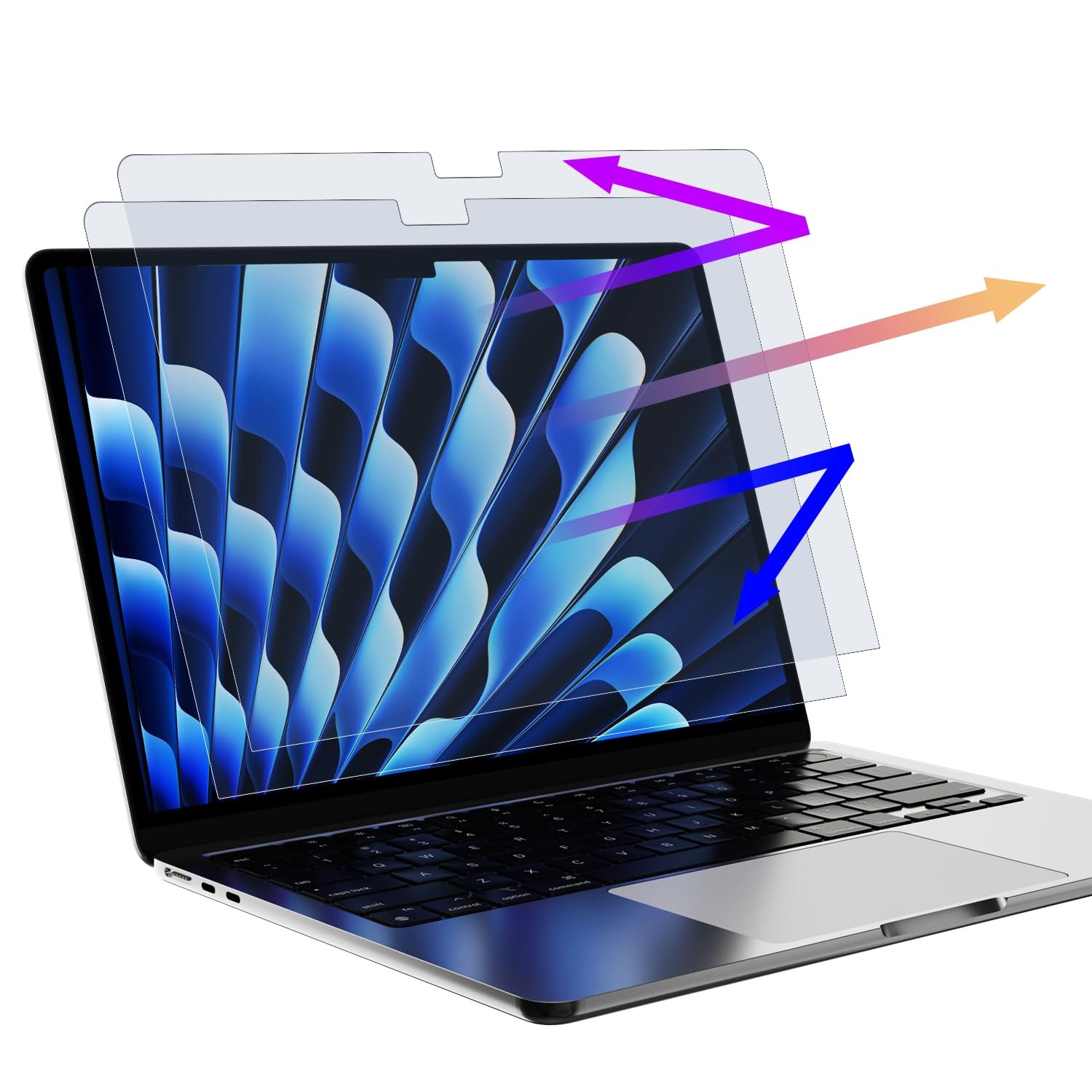 Mamol 2 Pack Anti Blue Light Screen Protector for MacBook Air 13.6/13 Inch (2...