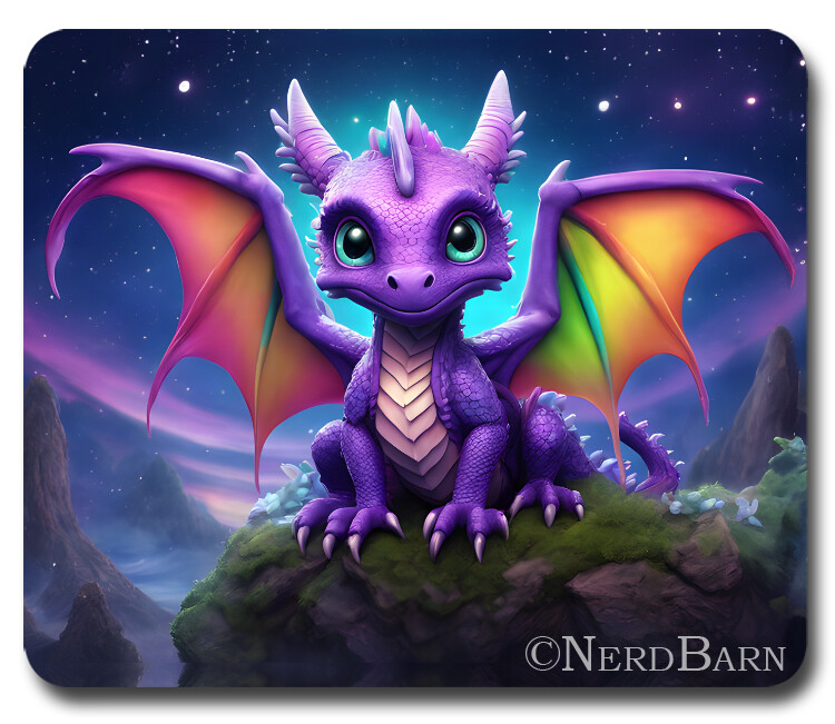 CUTE BABY DRAGON - Mousepad / PC Mouse Pad - Fantasy Art Boy Girl Kids FUN GIFT