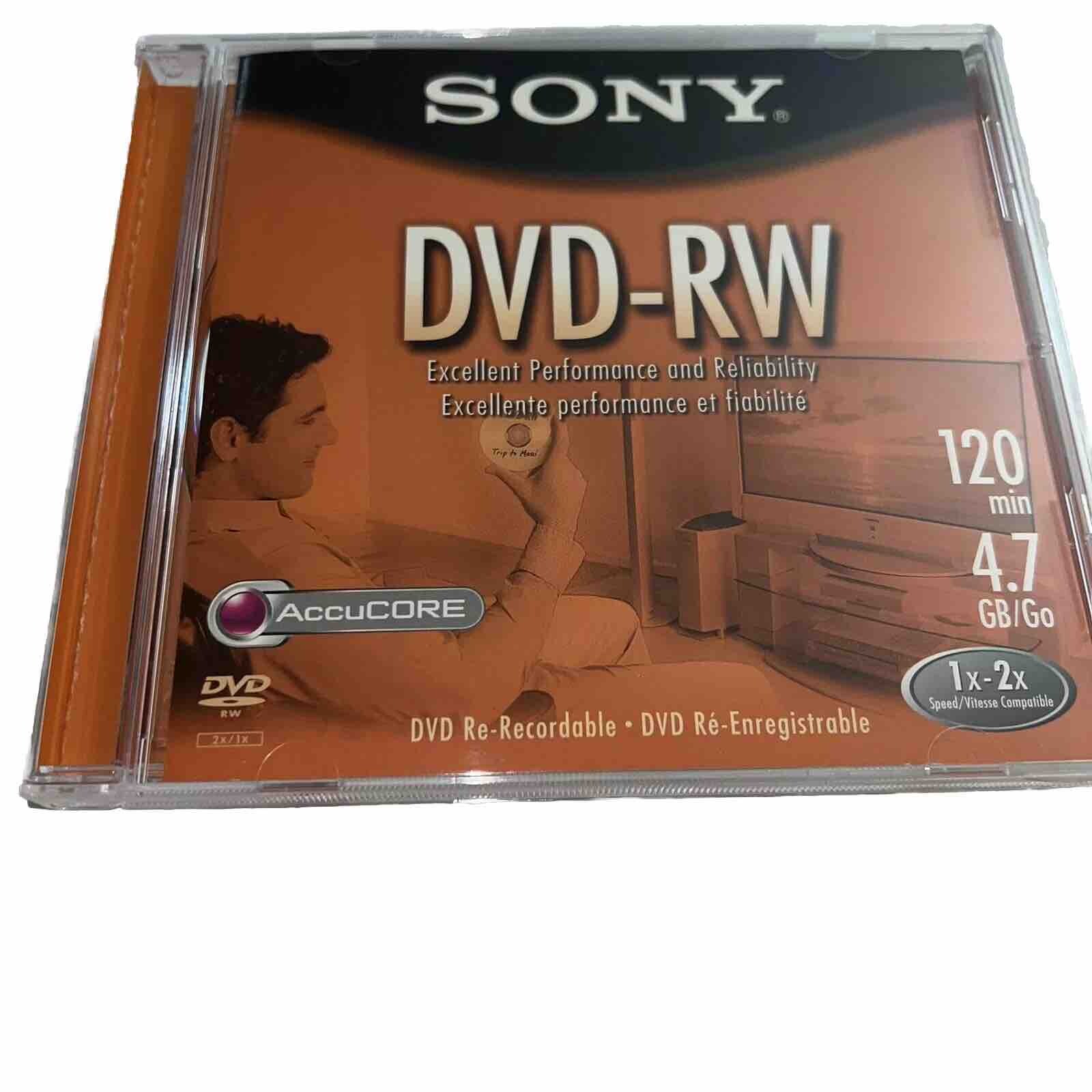 Sony DVD+RW 120 Minutes 4.7 GB Discs NEW AccuCORE Re-Recordable