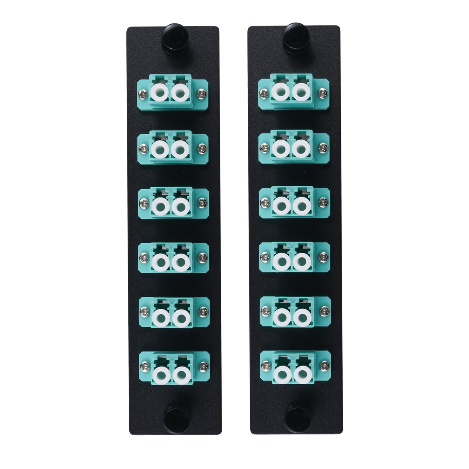 -2pcs 12 Fibers OM3 Multimode Patch Panel with 6 x LC UPC Duplex Fiber Optic ...