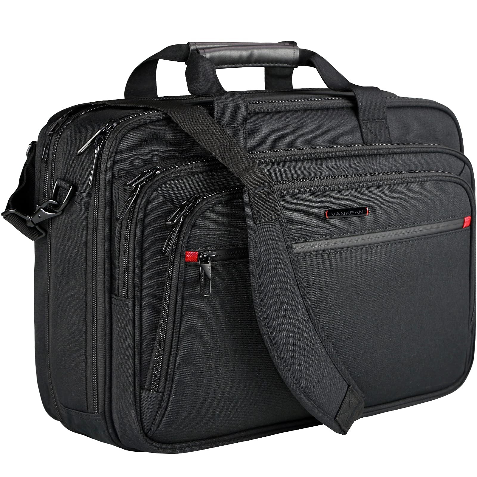 VANKEAN Expandable Waterproof Laptop Briefcase Fits Up to 17.3" for Travels
