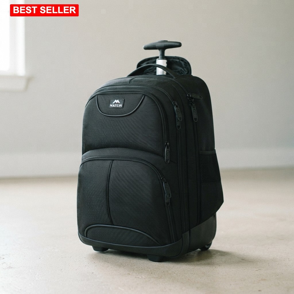 Wheeled Backpack 18 In Laptop Sleeve 45L Water Resistant 7 Pocket 4 Compartment