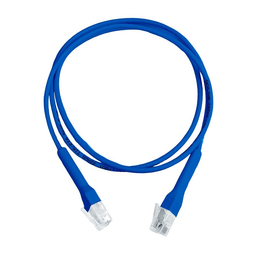 Skyline Cat6a Ethernet Patch Cable 36" (3 ft) Blue| Bendable Slim, 8 Pack