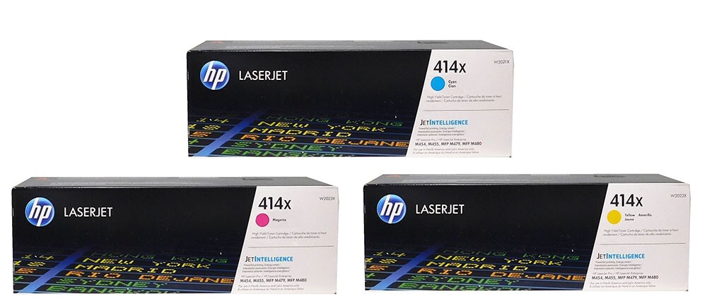 HP 414X Color Combo 3 Pack  - Cyan, Magenta & Yellow