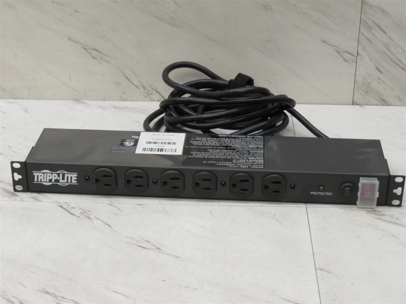 Tripp-Lite DRS-1215 14-Outlet 1RU 120V Surge Protector 15 ft cord with Ears 
