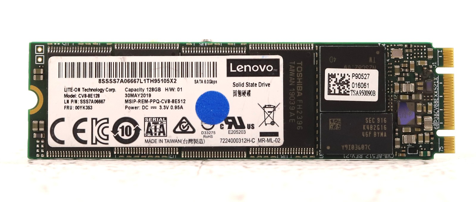 Lenovo CV8-8E128 128GB M.2 2280 6Gb/s SATA Server SSD FRU P/N: 00YK353 Tested
