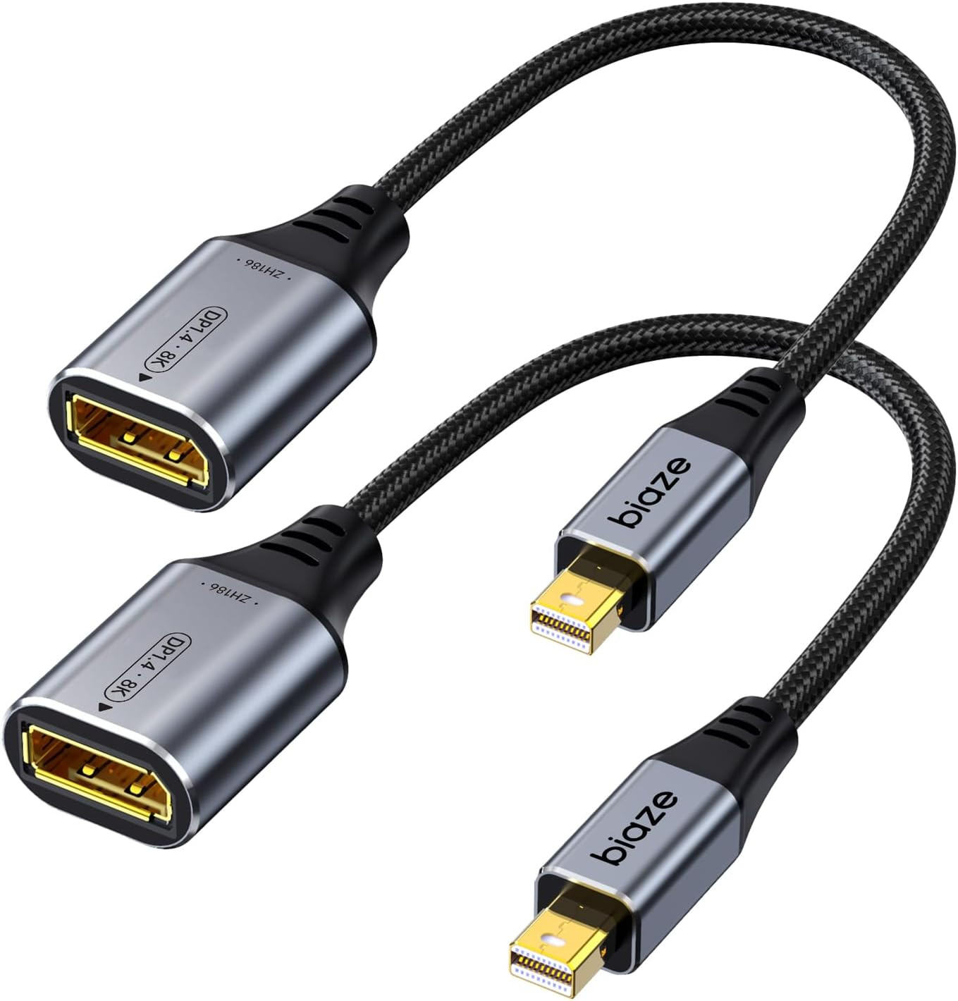 8K Mini Displayport to Displayport 1.4 Adapter 2 Pack