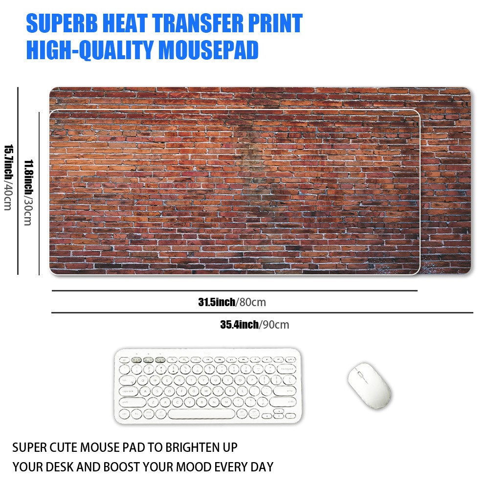 1 XXL Extra Large Vintage Red Brick Wall Texture Mouse Pad, Distressed Industr