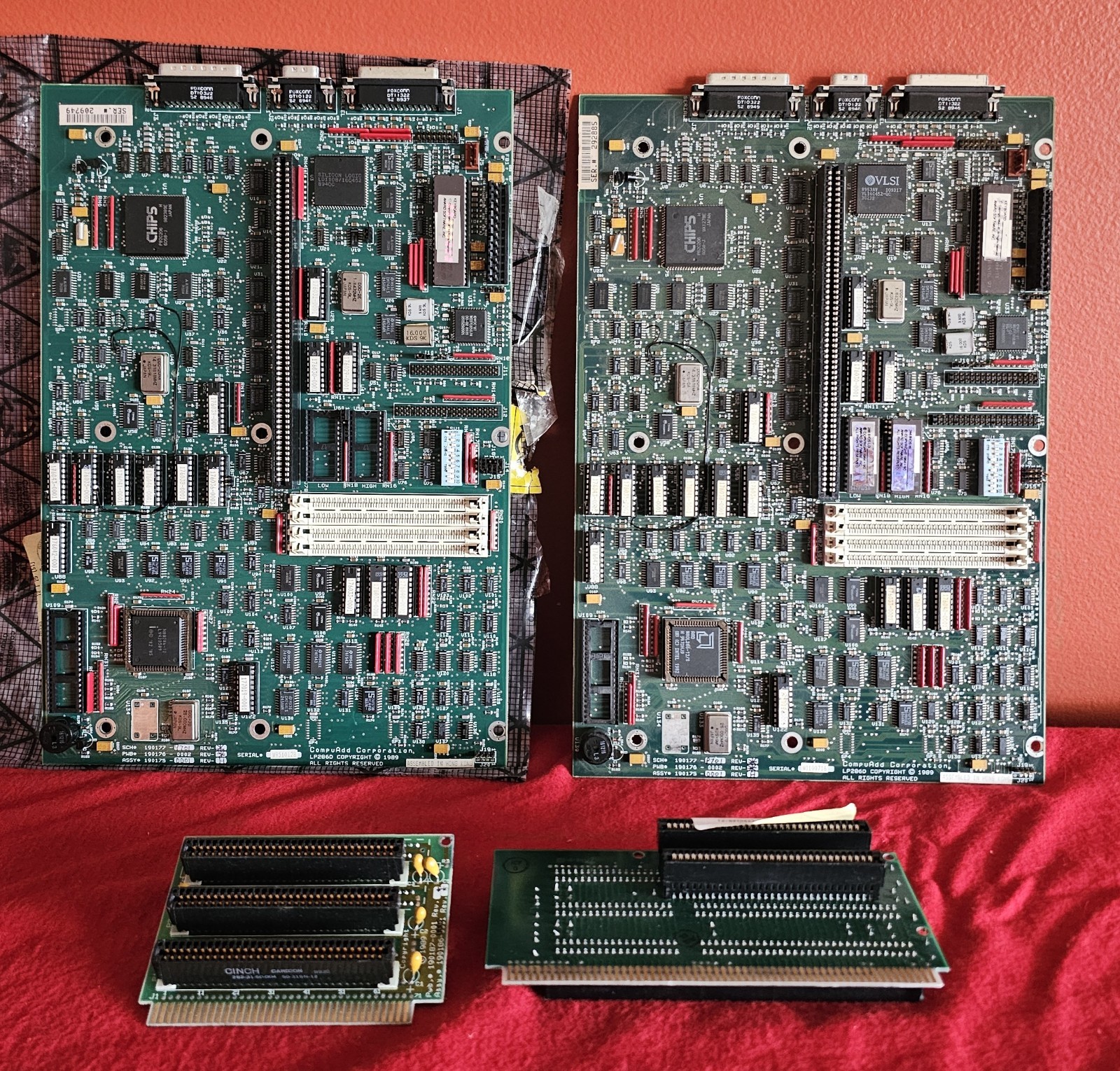 Vintage CompuAdd LP286D 286 Motherboards Intel AMD 12MHz CPUs W/ Riser Boards