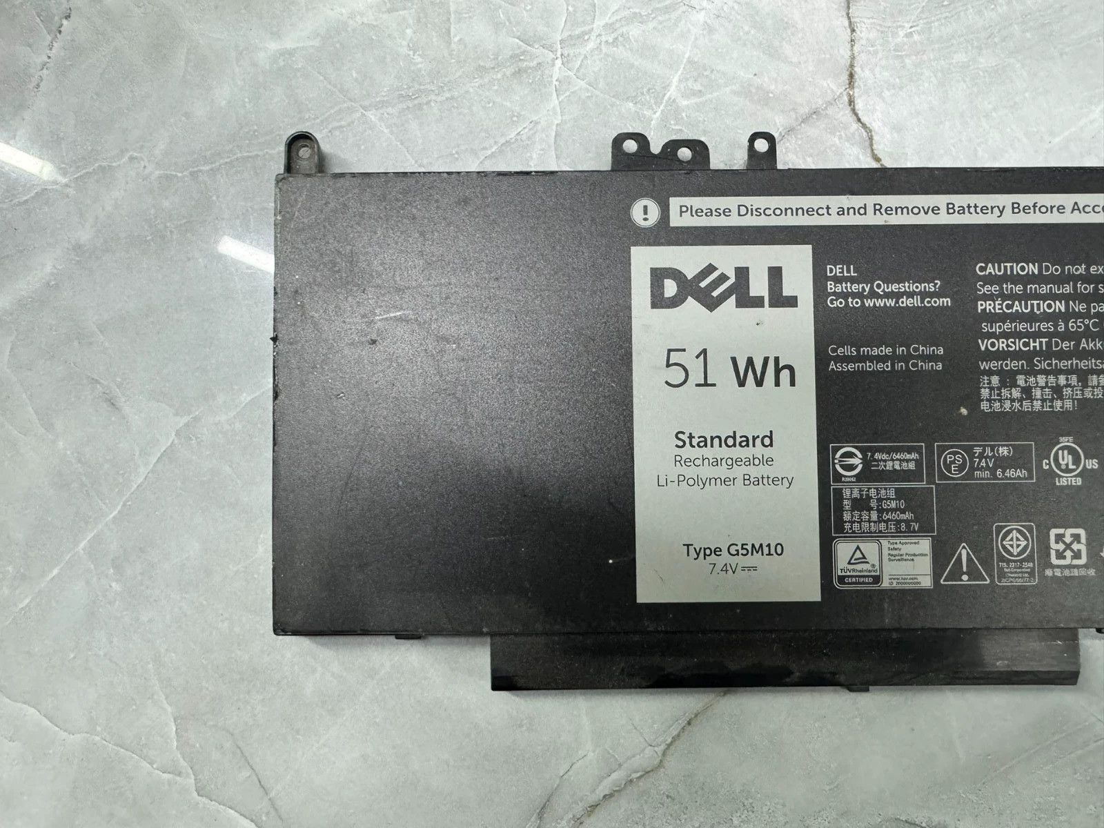 OEM G5M10 Battery for Dell Latitude E5450 E5550 E5250 Notebook Laptop 15.6" 51wh