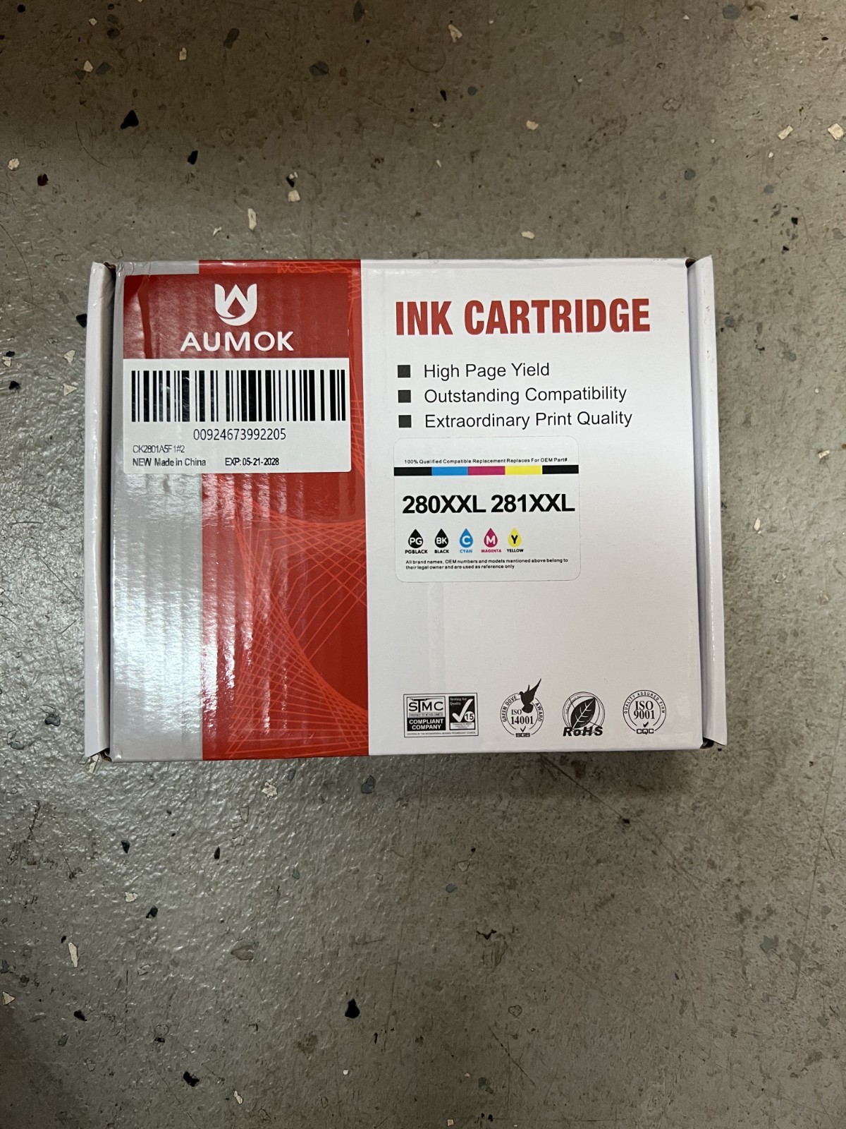 Aumok Ink Cartridges 280XXL 281XXL - Black and Tricolor , Expires 05/2028