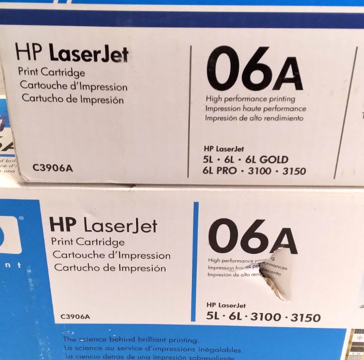 C3906A - OEM HP - 06A Black Toner - Genuine LOT of 2 - NEW - Sealed Retail Boxes