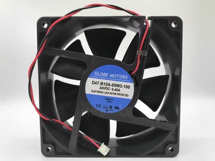 GLOBE MOTORS D47-B15A-05W3-100 24V 0.4A 120*38MM 2-Pin Inverter Cooling Fan